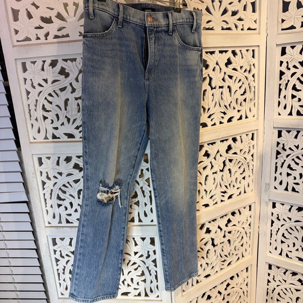 Express Light Blue Straight Leg Jeans Sz 6R